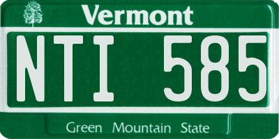VT license plate NTI585