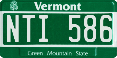 VT license plate NTI586
