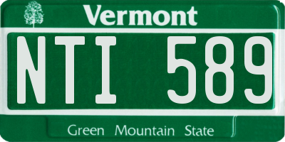 VT license plate NTI589