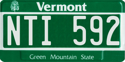 VT license plate NTI592