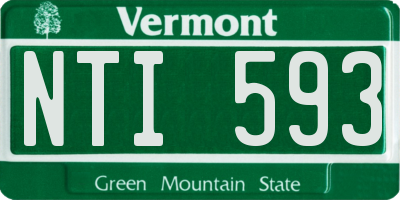 VT license plate NTI593