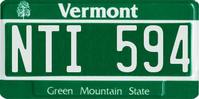 VT license plate NTI594