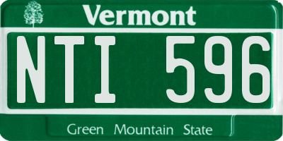 VT license plate NTI596