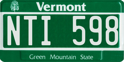 VT license plate NTI598
