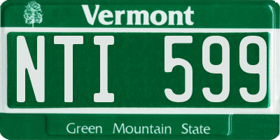 VT license plate NTI599