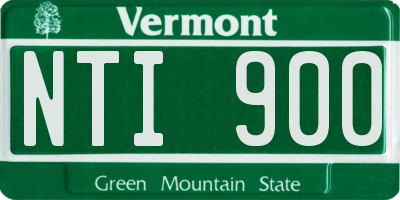 VT license plate NTI900