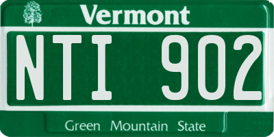 VT license plate NTI902