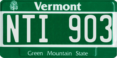 VT license plate NTI903