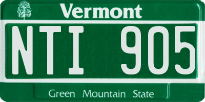 VT license plate NTI905