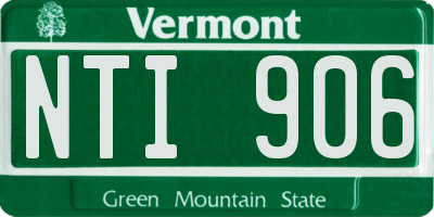 VT license plate NTI906