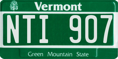 VT license plate NTI907