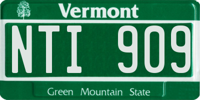 VT license plate NTI909