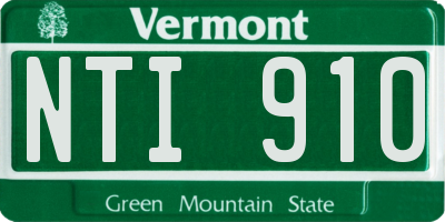 VT license plate NTI910