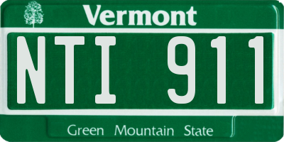 VT license plate NTI911