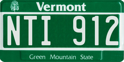 VT license plate NTI912