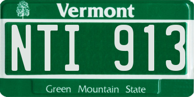 VT license plate NTI913