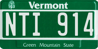 VT license plate NTI914