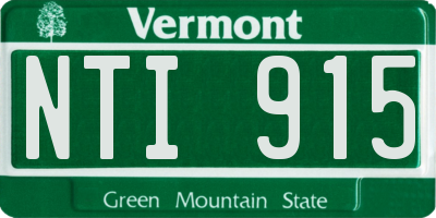 VT license plate NTI915