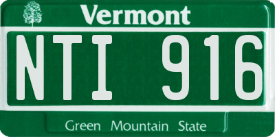 VT license plate NTI916