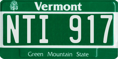 VT license plate NTI917