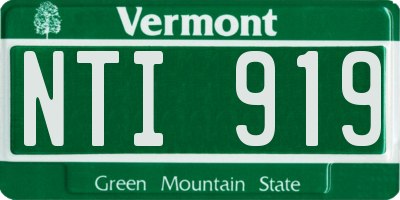VT license plate NTI919