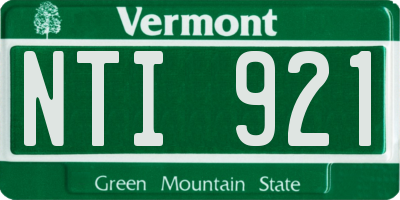 VT license plate NTI921