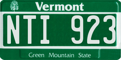 VT license plate NTI923