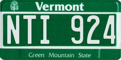 VT license plate NTI924