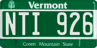 VT license plate NTI926