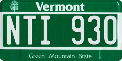 VT license plate NTI930