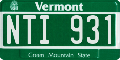 VT license plate NTI931