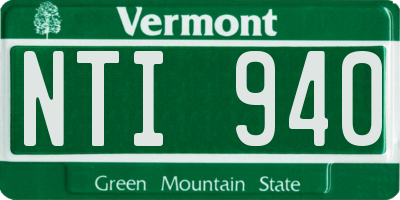VT license plate NTI940