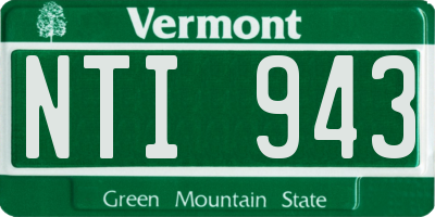 VT license plate NTI943