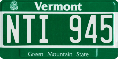 VT license plate NTI945