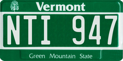 VT license plate NTI947
