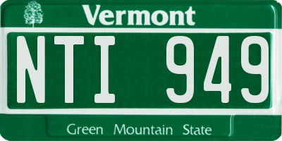 VT license plate NTI949