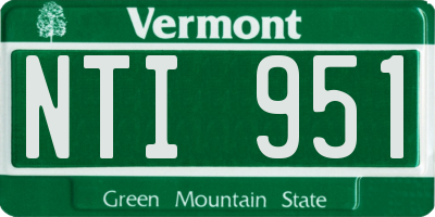 VT license plate NTI951