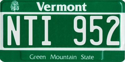 VT license plate NTI952