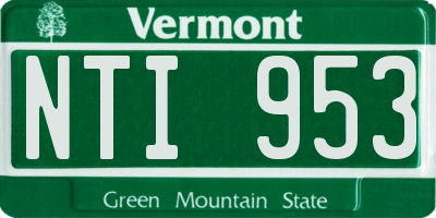 VT license plate NTI953