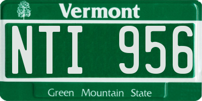 VT license plate NTI956