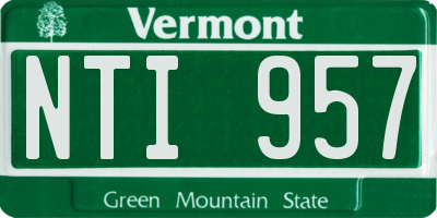 VT license plate NTI957