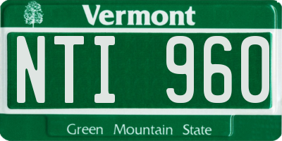 VT license plate NTI960