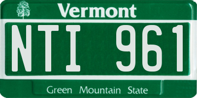 VT license plate NTI961