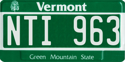 VT license plate NTI963