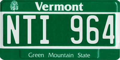 VT license plate NTI964