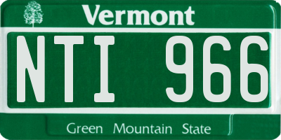 VT license plate NTI966