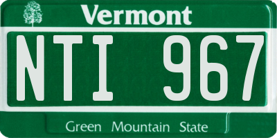 VT license plate NTI967