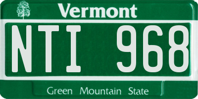 VT license plate NTI968