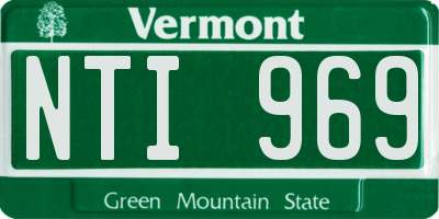VT license plate NTI969