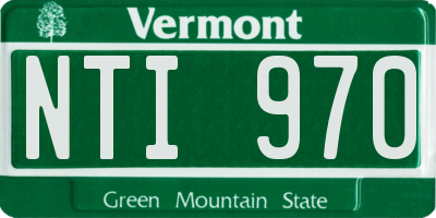 VT license plate NTI970